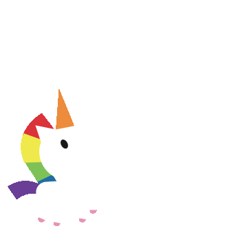 Happy Rainbow Unicorn Zap Jump Sticker