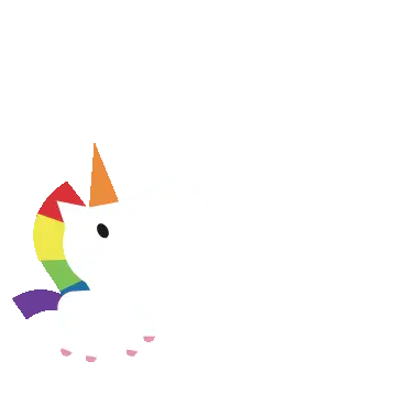 Happy Rainbow Unicorn Zap Jump Sticker