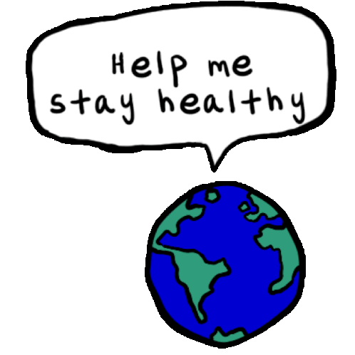 Help Me Stay Healthy Earth Climate Change Sticker
