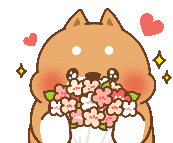 Tonton Dog Offering Flowers with Love