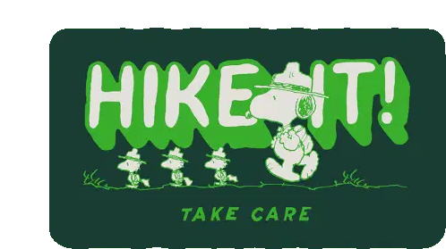 Snoopy & Woodstock Hike It! Take Care Sticker