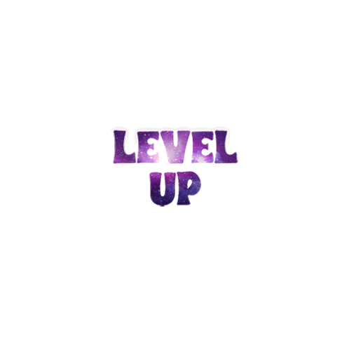 Animated Level Up Gaming Text Sticker