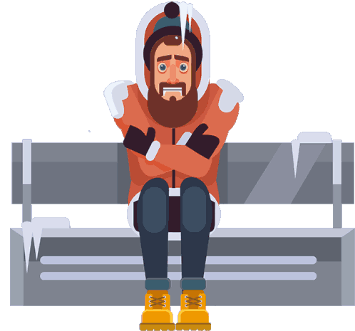Shivering Cold Freezing Winter Sticker