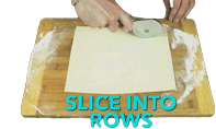 Slicing Starch Dough Into Rows