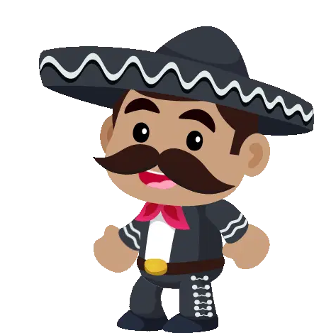 Feliz Mexicano Mariachi Sonriente con Sombrero