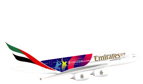 Emirates A380 Cricket World Cup 2019 Airplane Sticker
