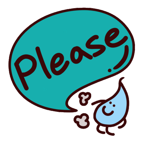 Cute Tear-drop Character Begging Big Favor