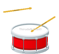 Red Drum and Drumsticks Animated Sticker