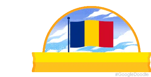 La Multi Ani Romania! Google Doodle Sticker