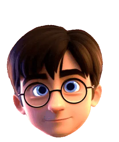 Harry Potter Animated Head Sticker with Glasses