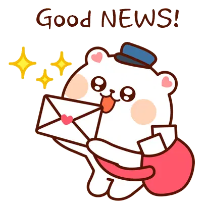 Cute Bear Good News Mail Sticker