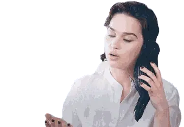 Emilia Clarke Talking to Bird on Phone