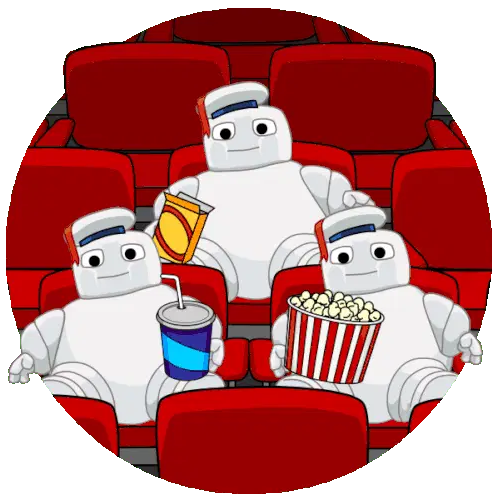 Watching A Movie Mini Pufts Sticker