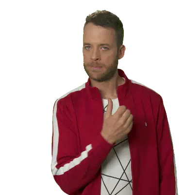 Hamish Blake Pointing Left Sticker