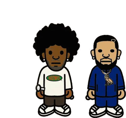 Brent Faiyaz & Drake BAPE-style Cartoon Sticker