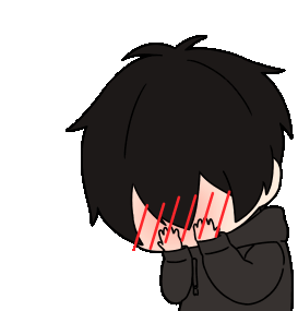 Chibi Anime Blushing Shy Boy Sticker