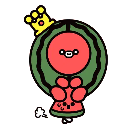Cute Watermelon King Running Sticker