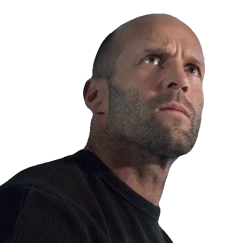 Jason Statham as Jonas Taylor looks confused