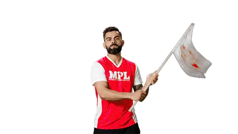 Virat Kohli Waving MPL Flag for Victory