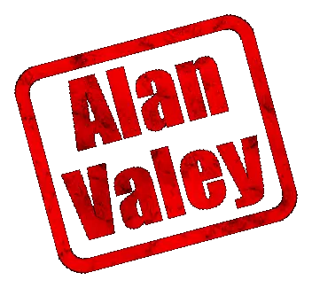 Alan Alanvaley Red Grunge Stamp Sticker