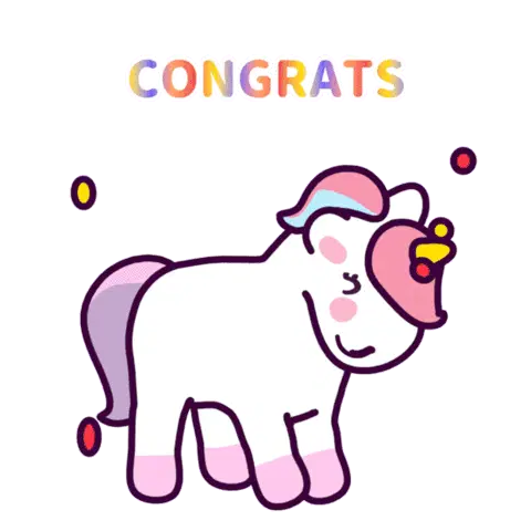 Unicorn Congrats Party Popper Celebration