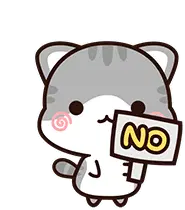 Cute Cat Holding NO Sign Sticker