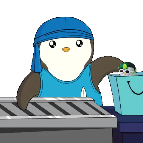 Pudgy Penguin Worker Packing Toy on Factory Line