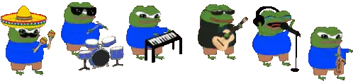 Animated Pepe Band Sticker