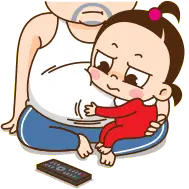 Daddy Daughter Poking Belly Sticker