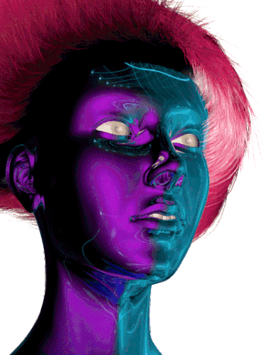 Stunned Wide-Eyed Digital Face Sticker
