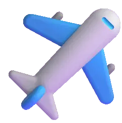 3D Animated Airplane Travel Sticker