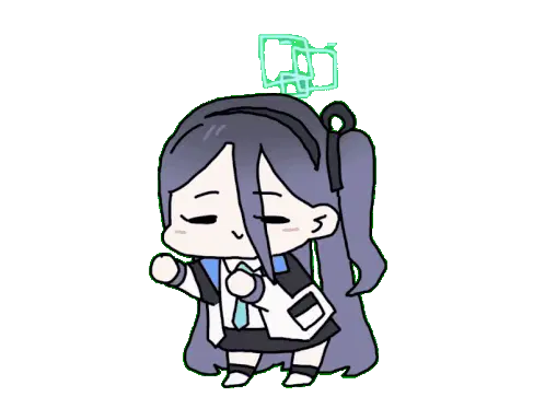 Aris Dancing Chibi Blue Archive Animated Sticker
