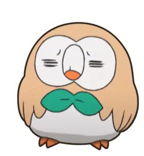 Rowlet Owl Sticker: Confused, Frustrated, Tired