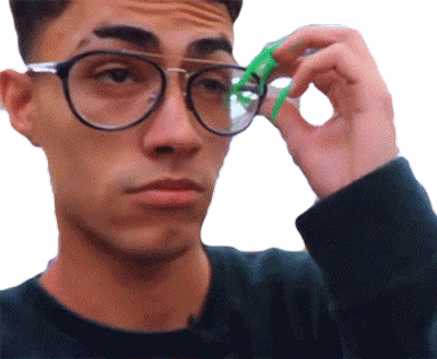 Elijah Rivera Adjusts Glasses with Green Nails