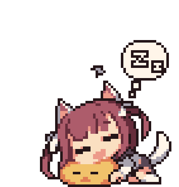 Cute Anime Girl Sleeping Pixel Art Sticker