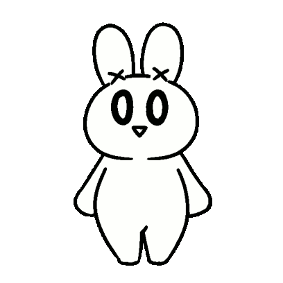 Cute White Rabbit Cartoon Doodle Sticker