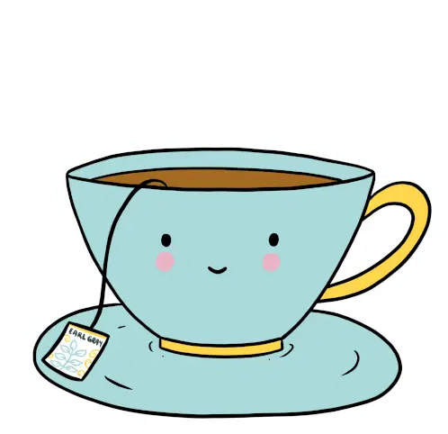 Rafsdesign Cute Earl Gray Tea Cup Sticker