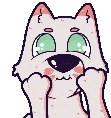 Cute Furry Character Shy Happy Paws