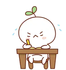Cute Mochi Writing Seriously Animated Sticker