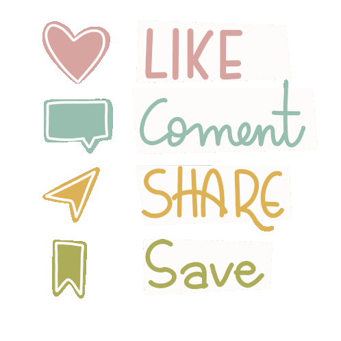 Social Media Icons: Like, Comment, Share, Save