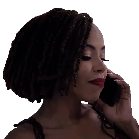 Andrea Barnes Smiling on Phone Call