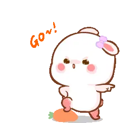 Cute Angry Bunny Stomping Carrot Go Sticker