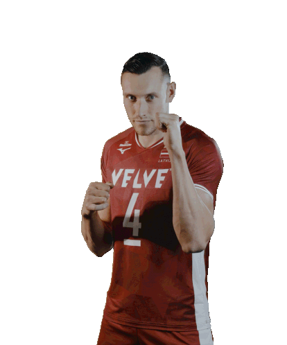 Toms Svans Latvijas Volejbols Punch Pose