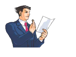 Phoenix Wright Examining Paper