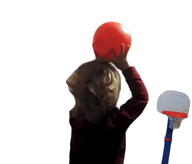 Young Kid Playing Basketball: Shoot The Ball!