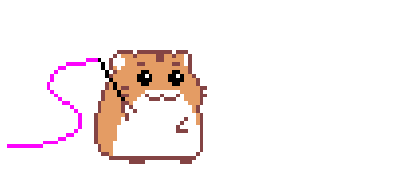 Pixel Art Hamster with Whip Sticker