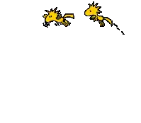 Woodstock Flujo Flying Cute Yellow Bird Sticker