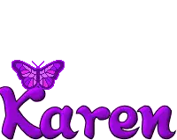 Animated Karen Name Sticker with Butterfly