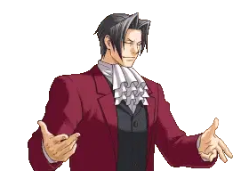 Miles Edgeworth Ace Attorney Shrug Sticker