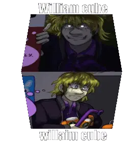 William Afton Blueycapsules Cube Sticker